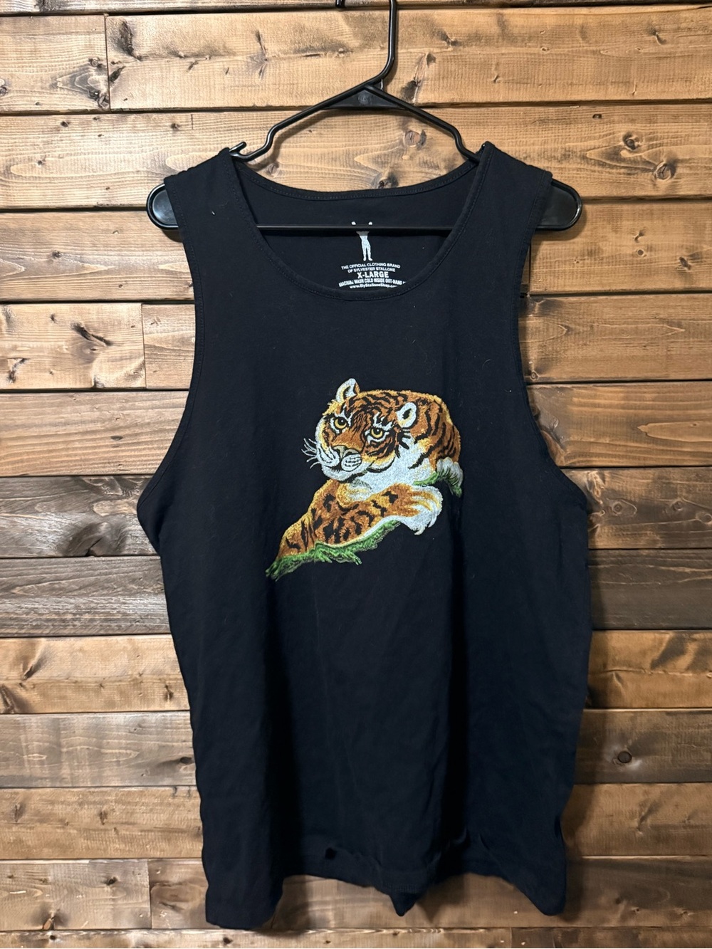 Slyvester Stallone Black Tiger Graphic Muscle Tank - men’s
